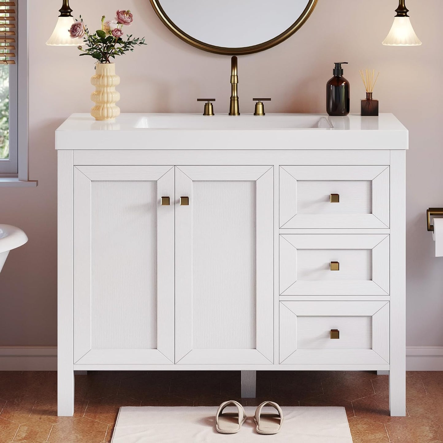 YITAHOME 42 Inch Bathroom Vanity with Sink Set for Vintage Charm