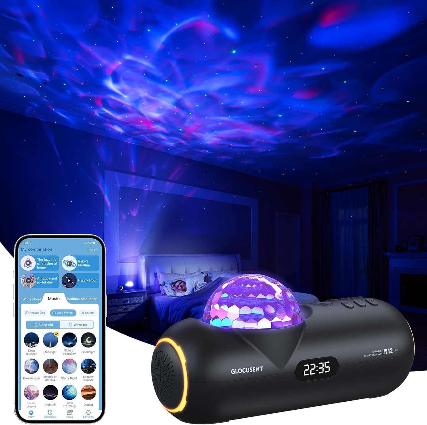 HiFi Galaxy Projector with 60 Soothing Sounds