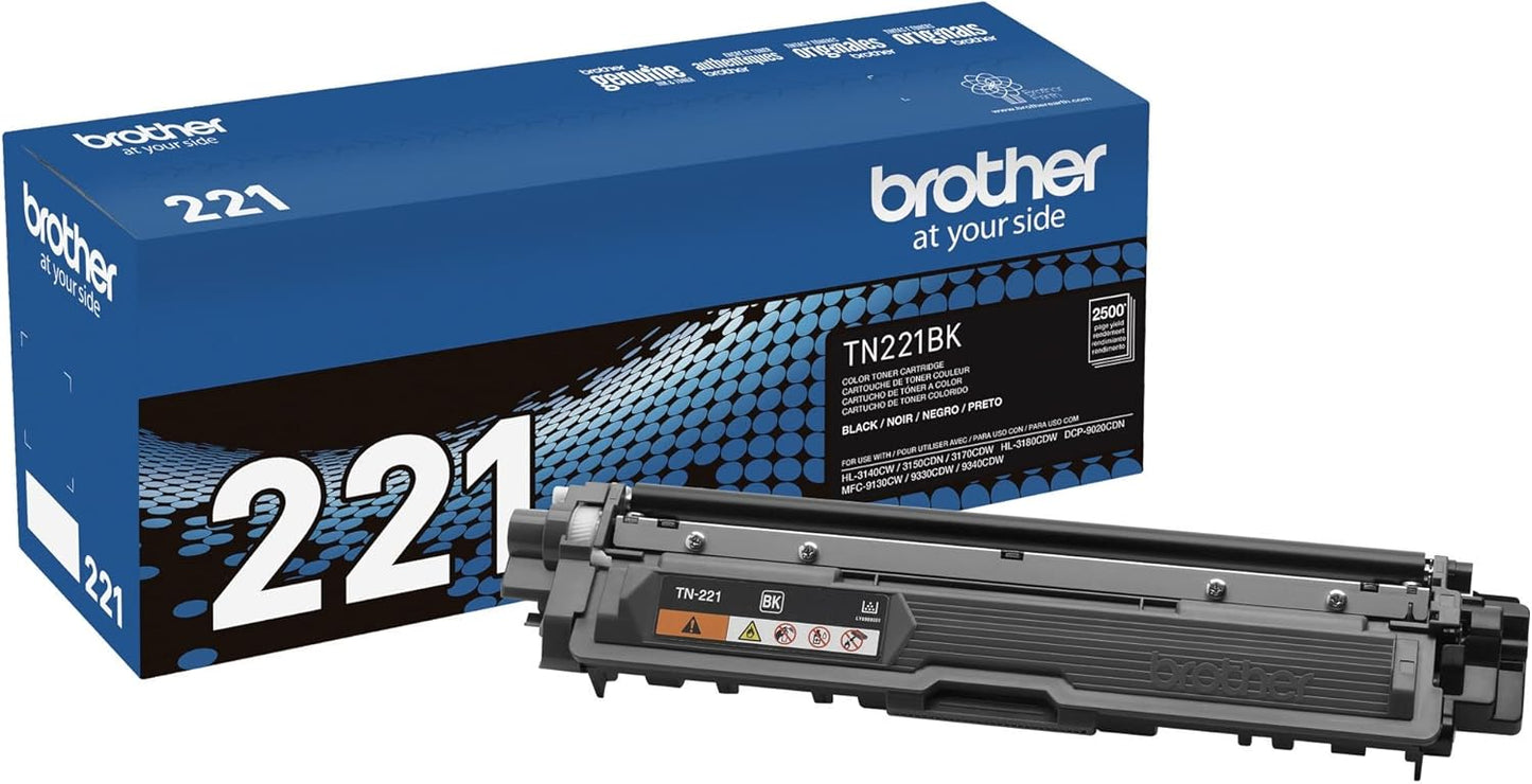 Brother TN221BK Toner Cartridge for High-Quality Black Prints
