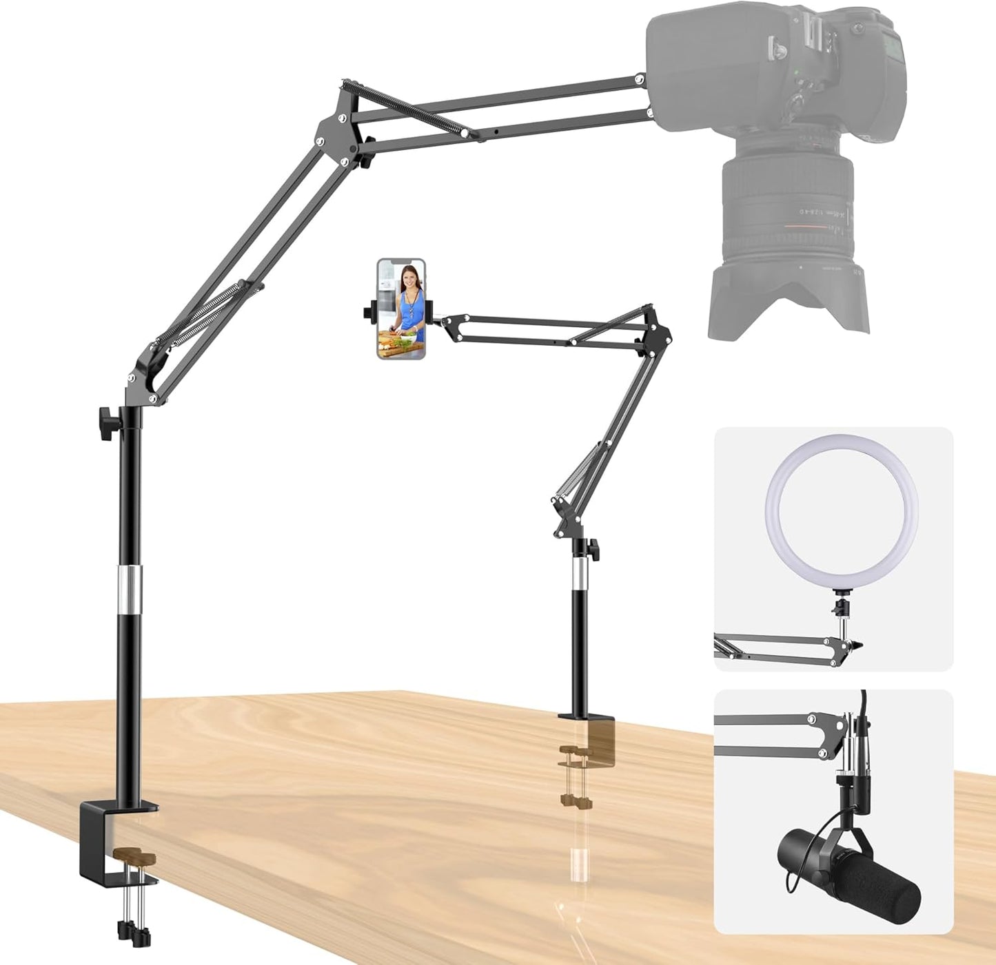 Overhead Camera Mount Phone Holder for Live Streaming and More
