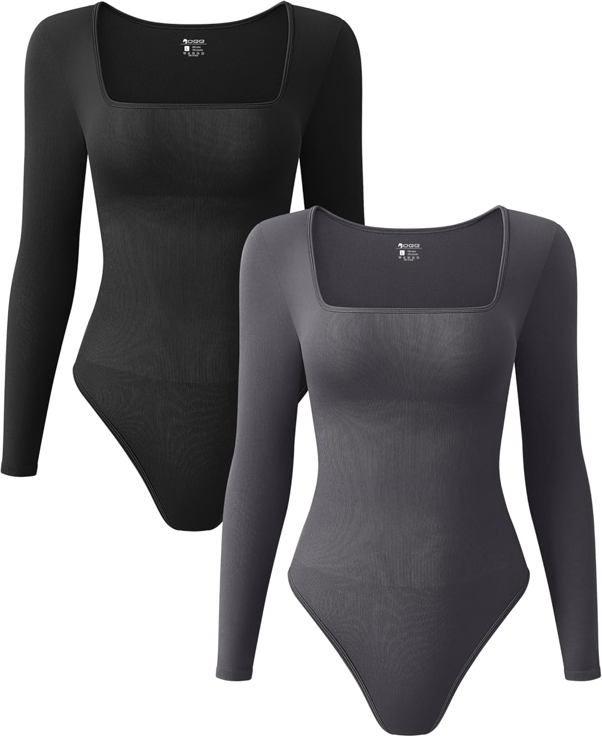 OQQ Women's 2 Piece Bodysuits with Sexy Ribbed Design