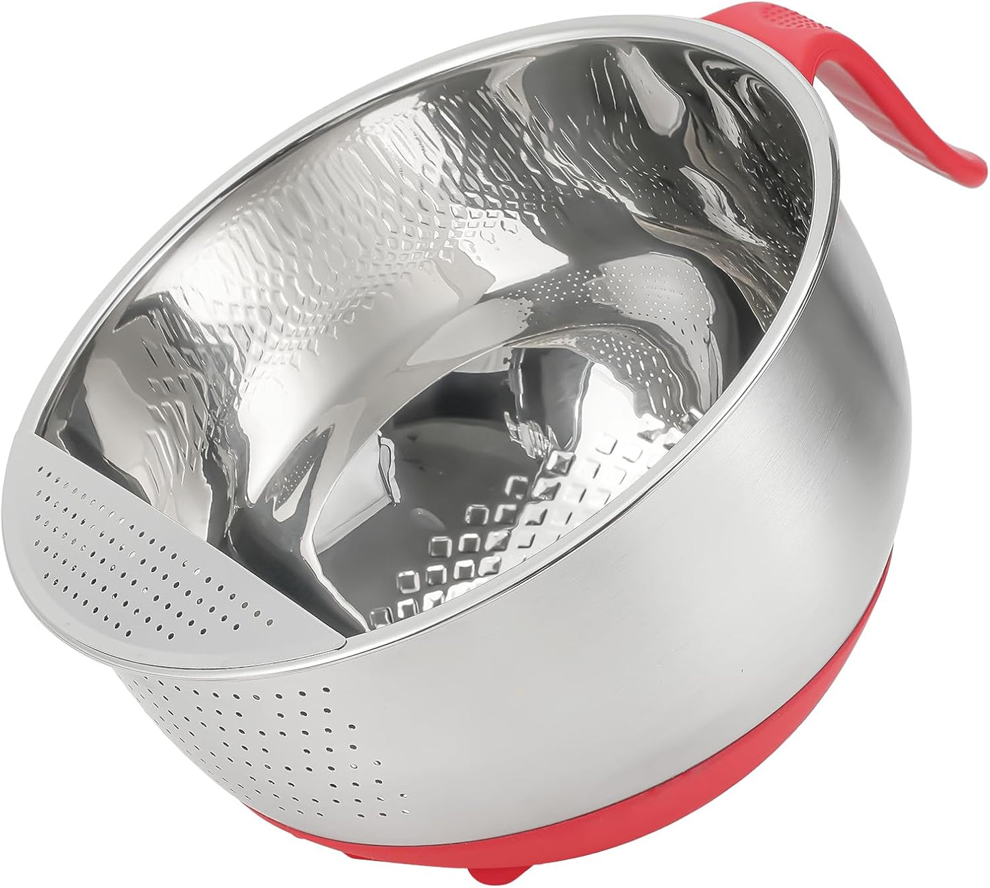 Stainless Steel Rice Strainer with Tilting Silicone Bottom