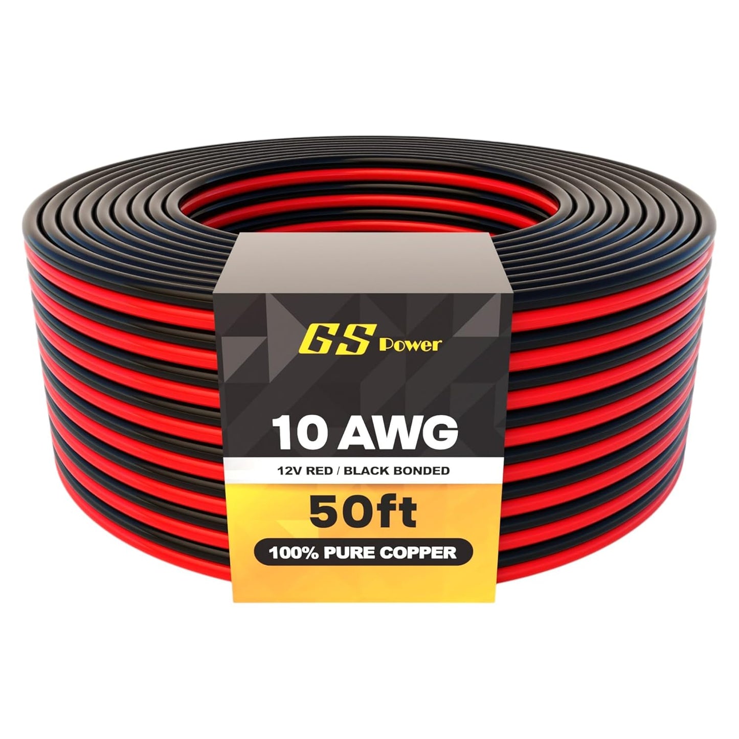 GS Power OFC 10 Gauge Wire 50ft for Hi-Fi Speaker and More