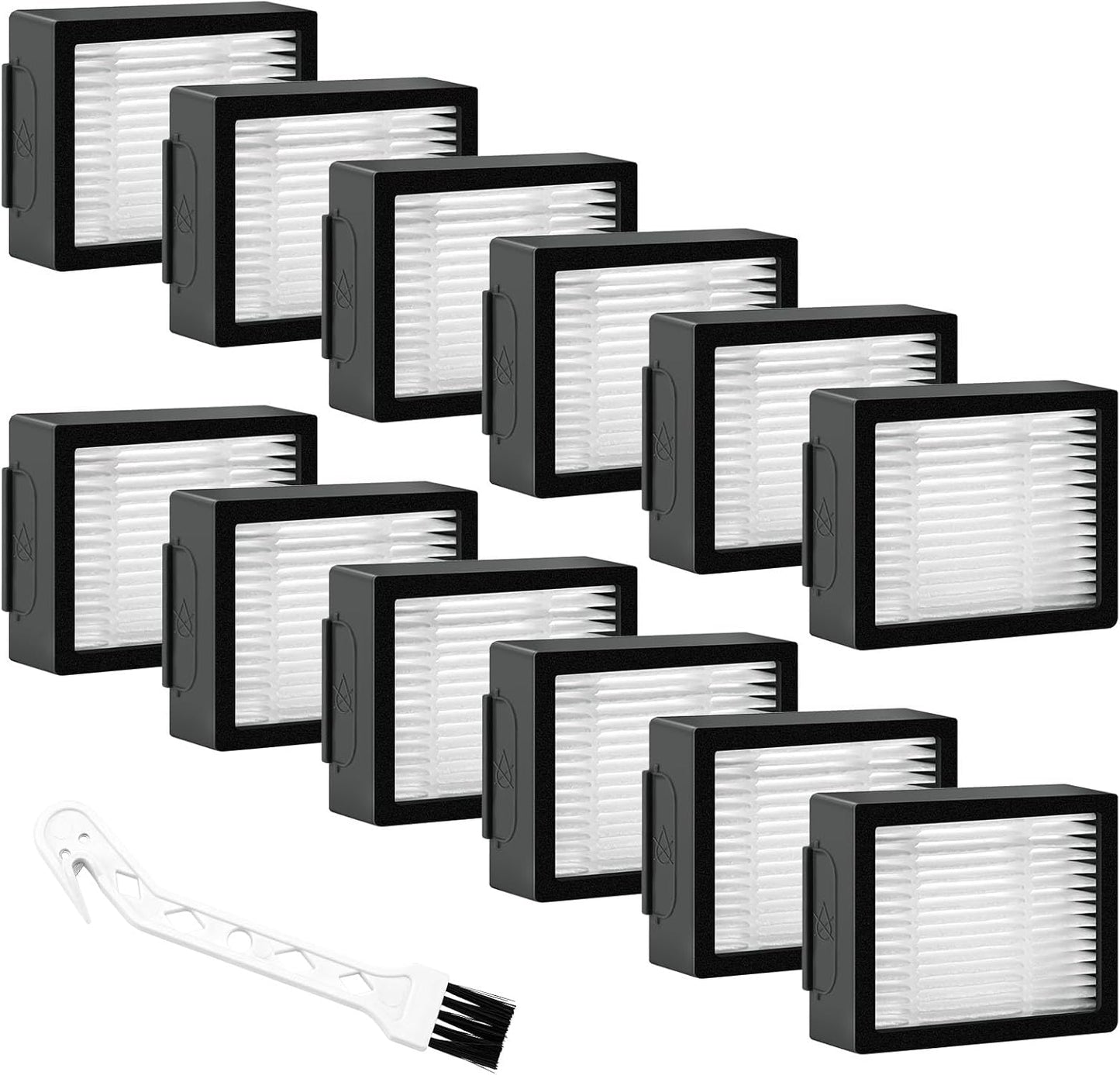 High-Efficiency Roomba Filters 12-Pack + Cleaning Brush by Puxyblue
