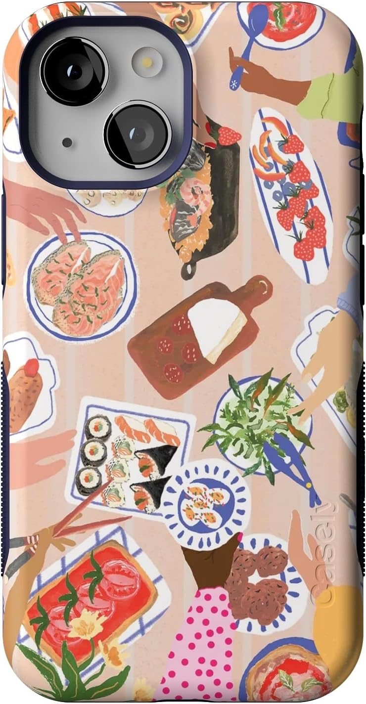 Bold Protective iPhone 13 Mini Case with Picnic Party Design