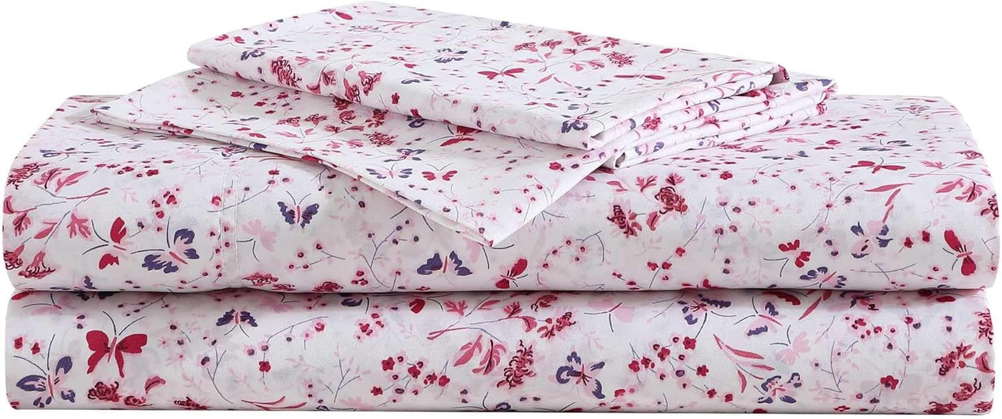 Betsey Johnson Mystic Garden Pink Queen Sheet Set for Comfort