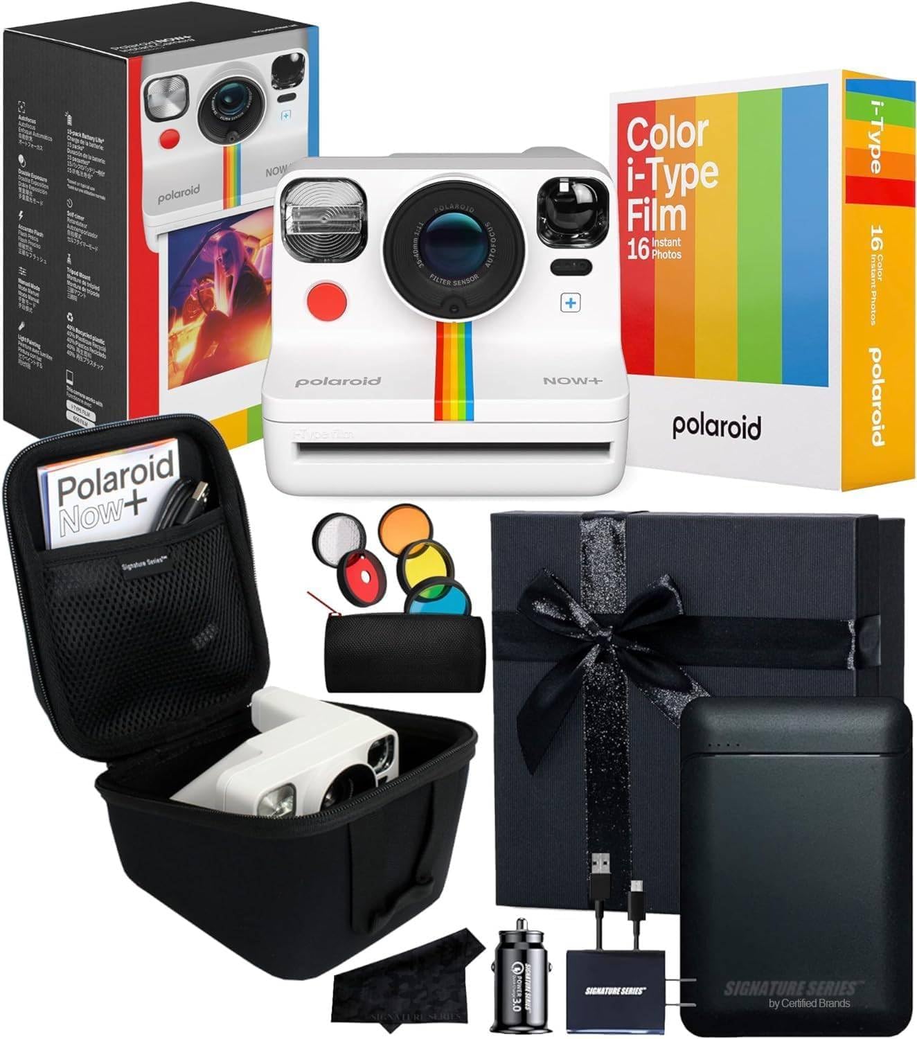 Polaroid Now+ Camera: 16 Color Photos Bundle