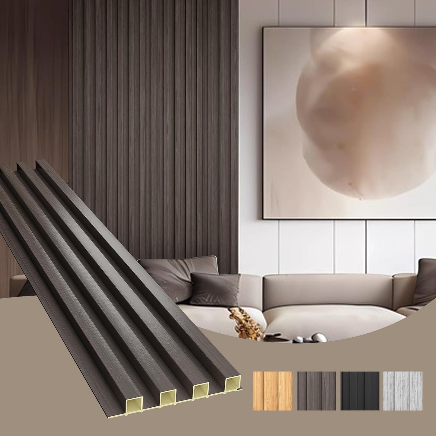 OUZUGIE WPC Acoustic Slat Wall Paneling for Stylish Interiors