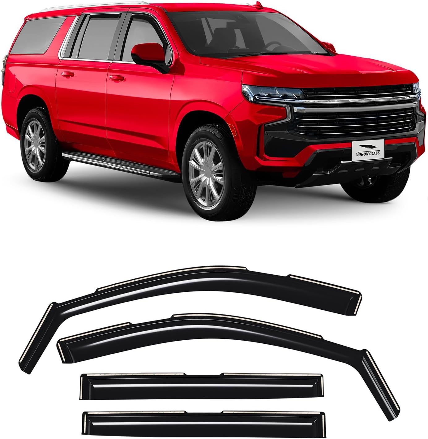 Voron Glass Extra Durable Rain Guards for Chevy Suburban 2021-2025