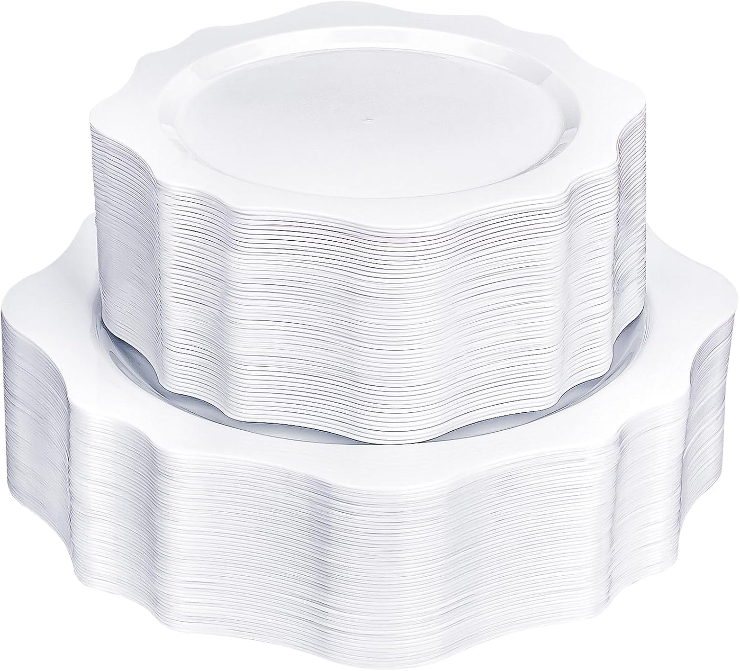 100 PCS White Disposable Plates for Elegant Parties and Events