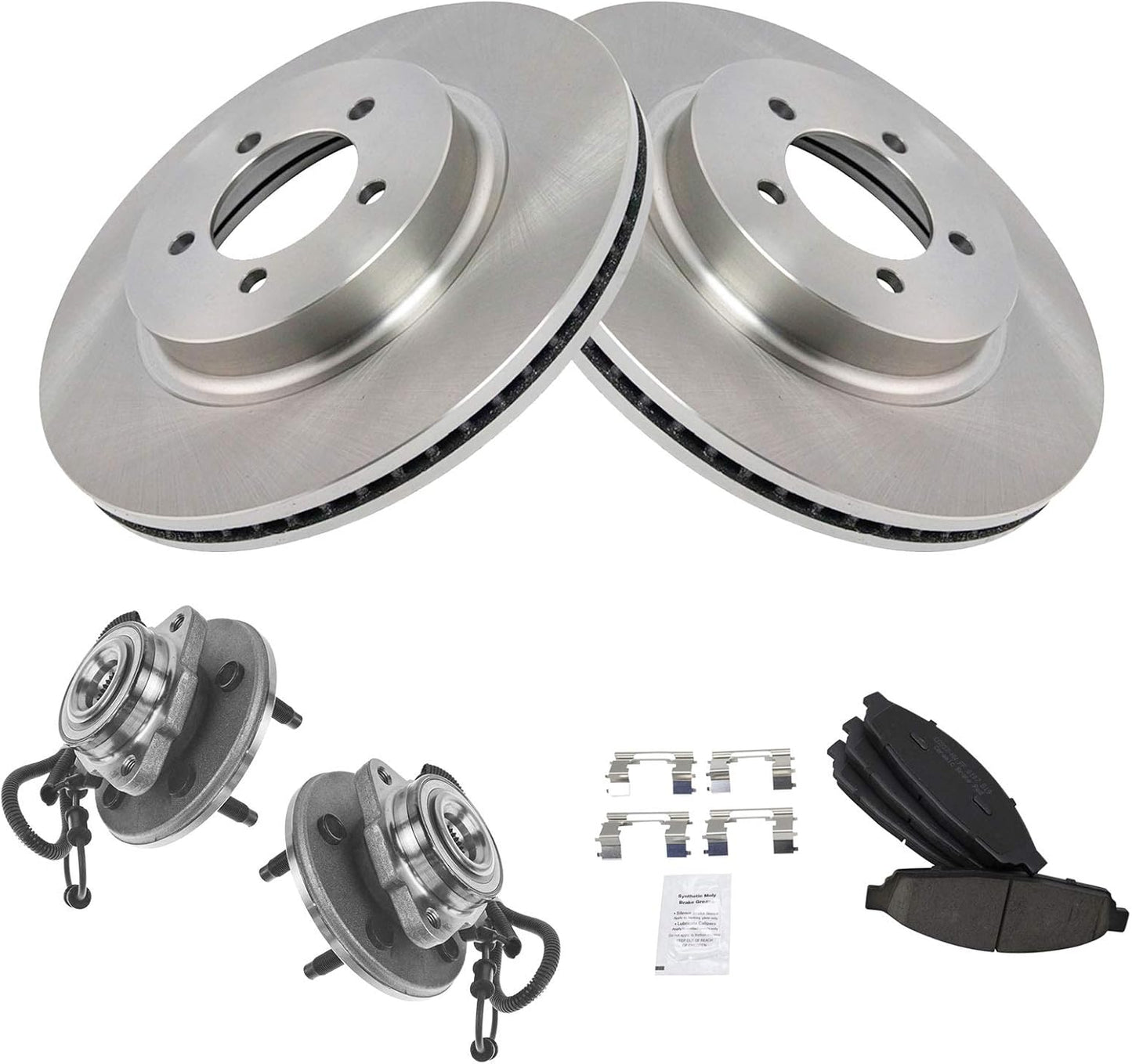 TRQ Front Brake Pad & Rotor Kit for 2003-2005 Lincoln Aviator