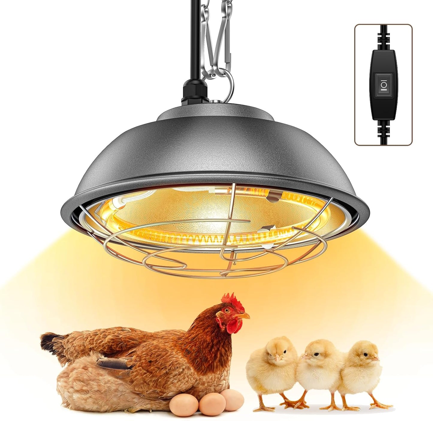 350 Watt Heat Lamp for Chickens - Perfect for Poultry Care