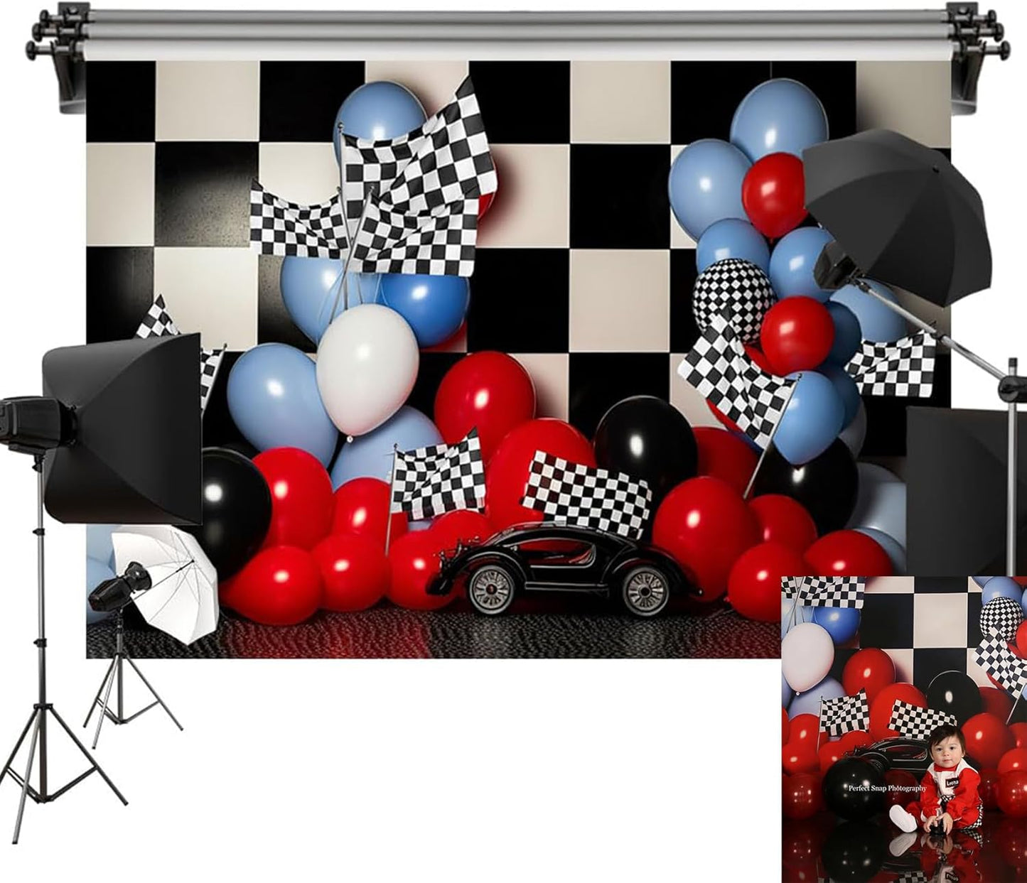Kate Race Boy Birthday Background Balloons Party Decoration