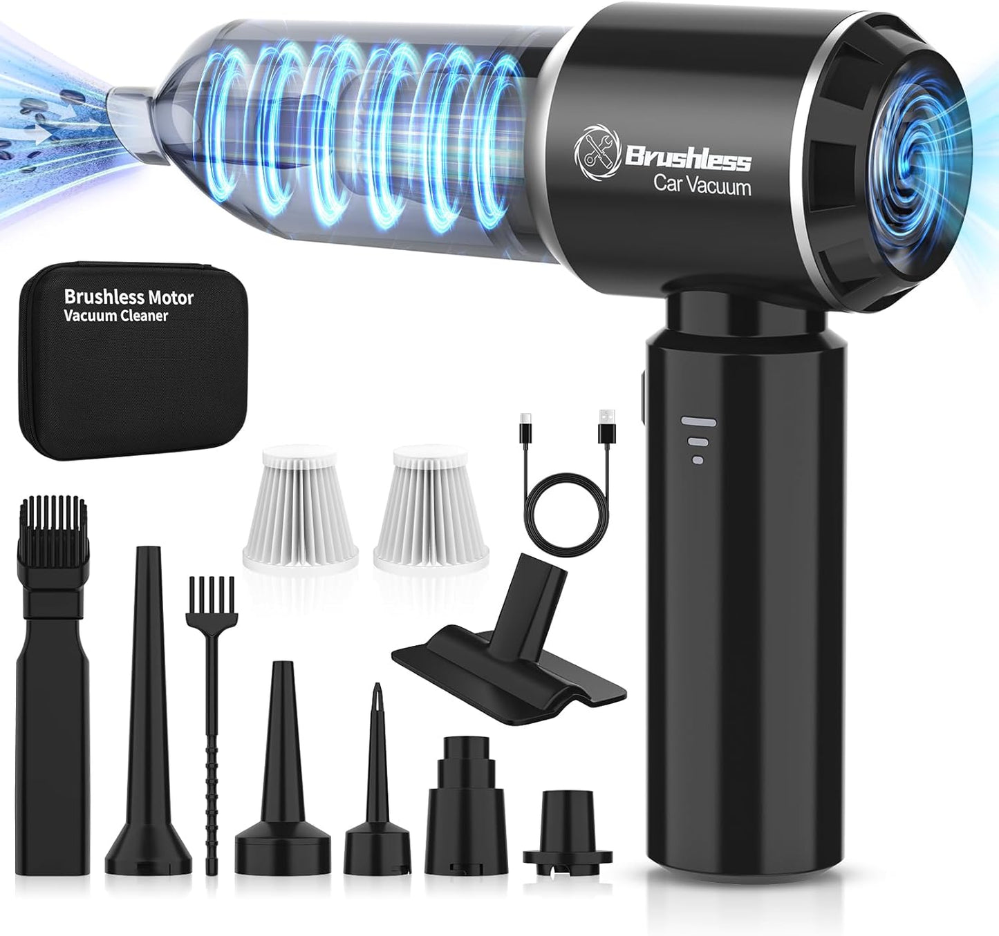 Powerful Cordless Car Vacuum for Pet Hair - FONKAE