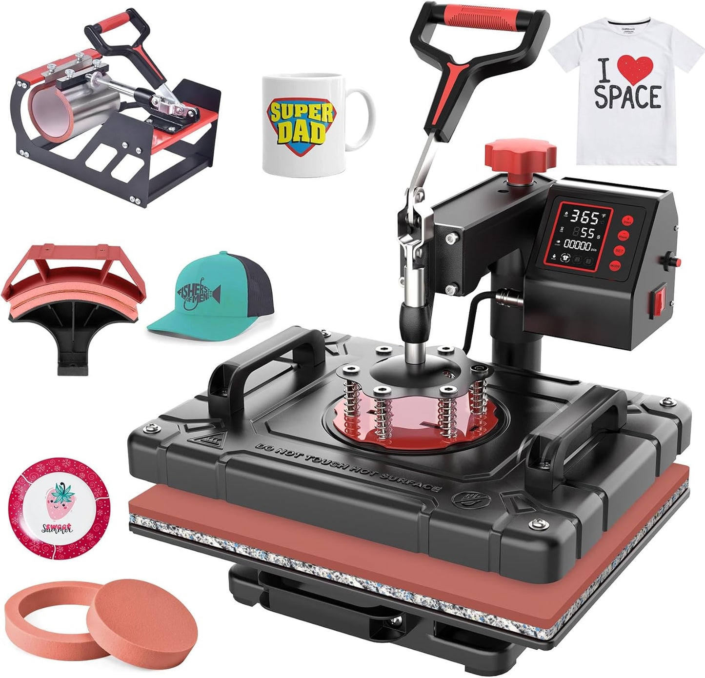 5 in 1 Heat Press Machine for T-Shirts and More - 12x15 Inch