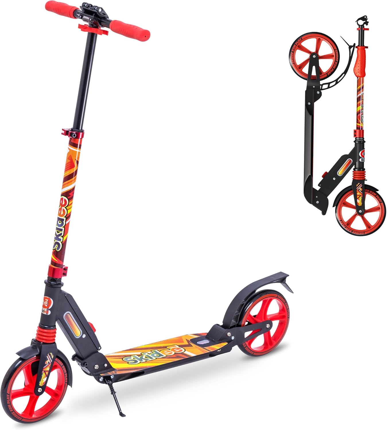 Skidee Adult & Teen Scooter with Adjustable Height and Large Wheels