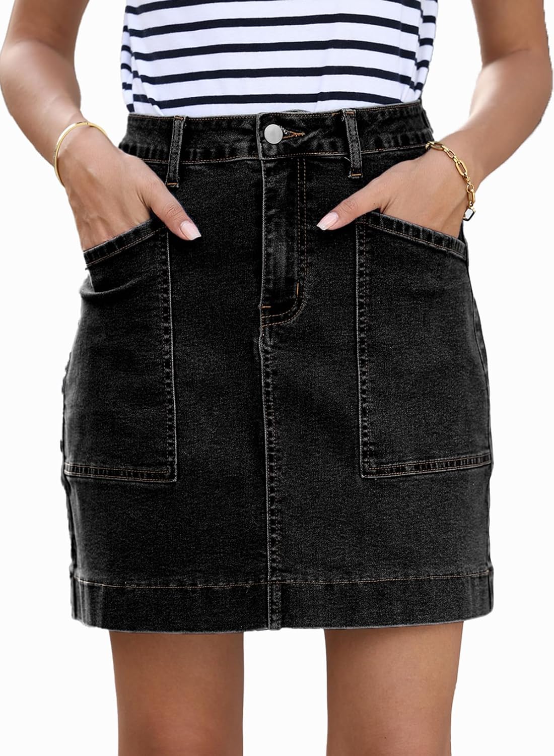 High Waisted Denim Skirt for Women - Casual Summer Style