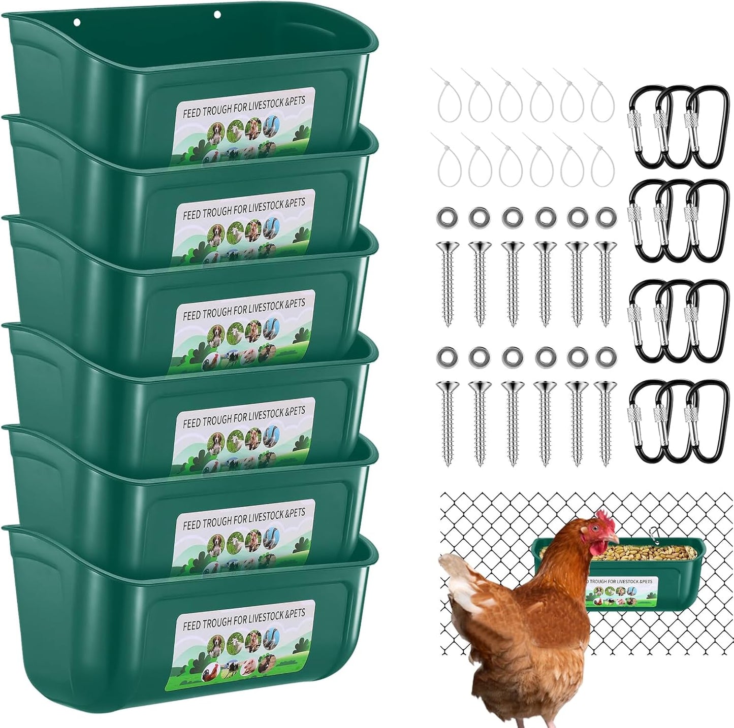 Hanging Chicken Feeder Waterer for Poultry and Livestock Use