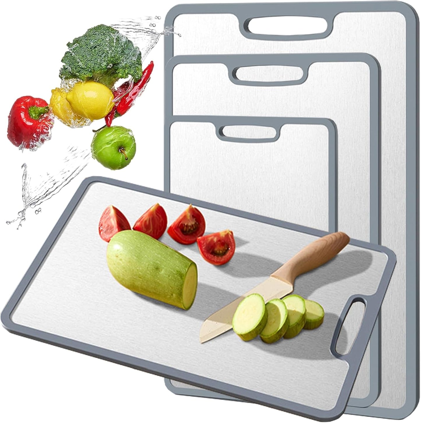 Titanium Cutting Board with Non-Slip Edging for Kitchen Use