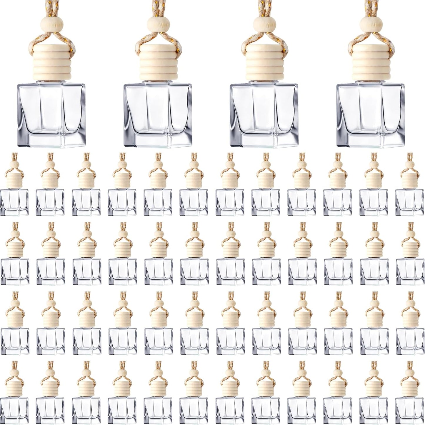 BBTO 200 Pcs Hanging Car Diffuser Bottles for Aromatherapy