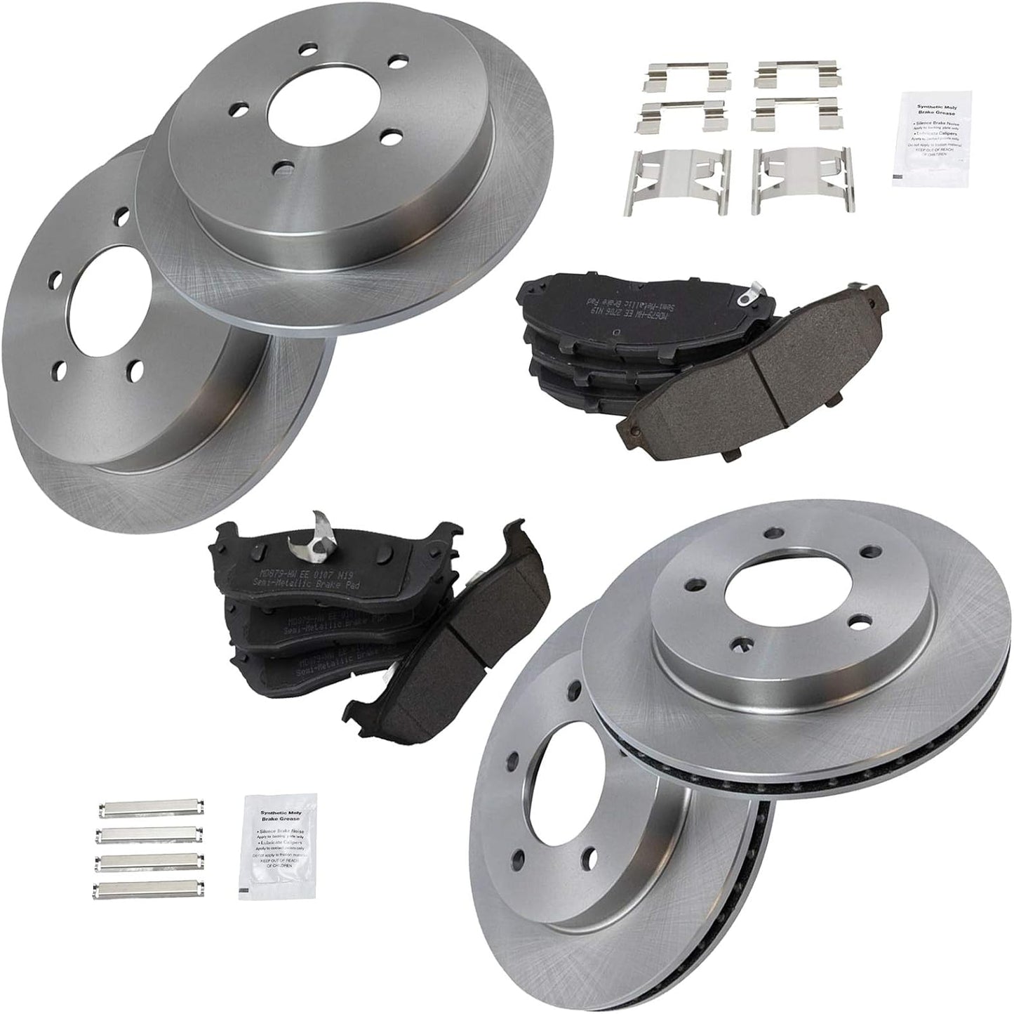 TRQ Front and Rear Brake Pad & Rotor Kit for Ford F-150
