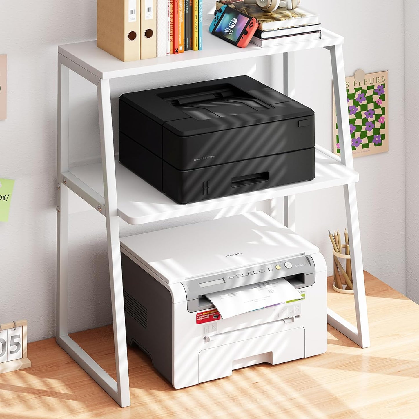 Printer Stand for Desk - 3 Tier Desktop Shelf for Organization