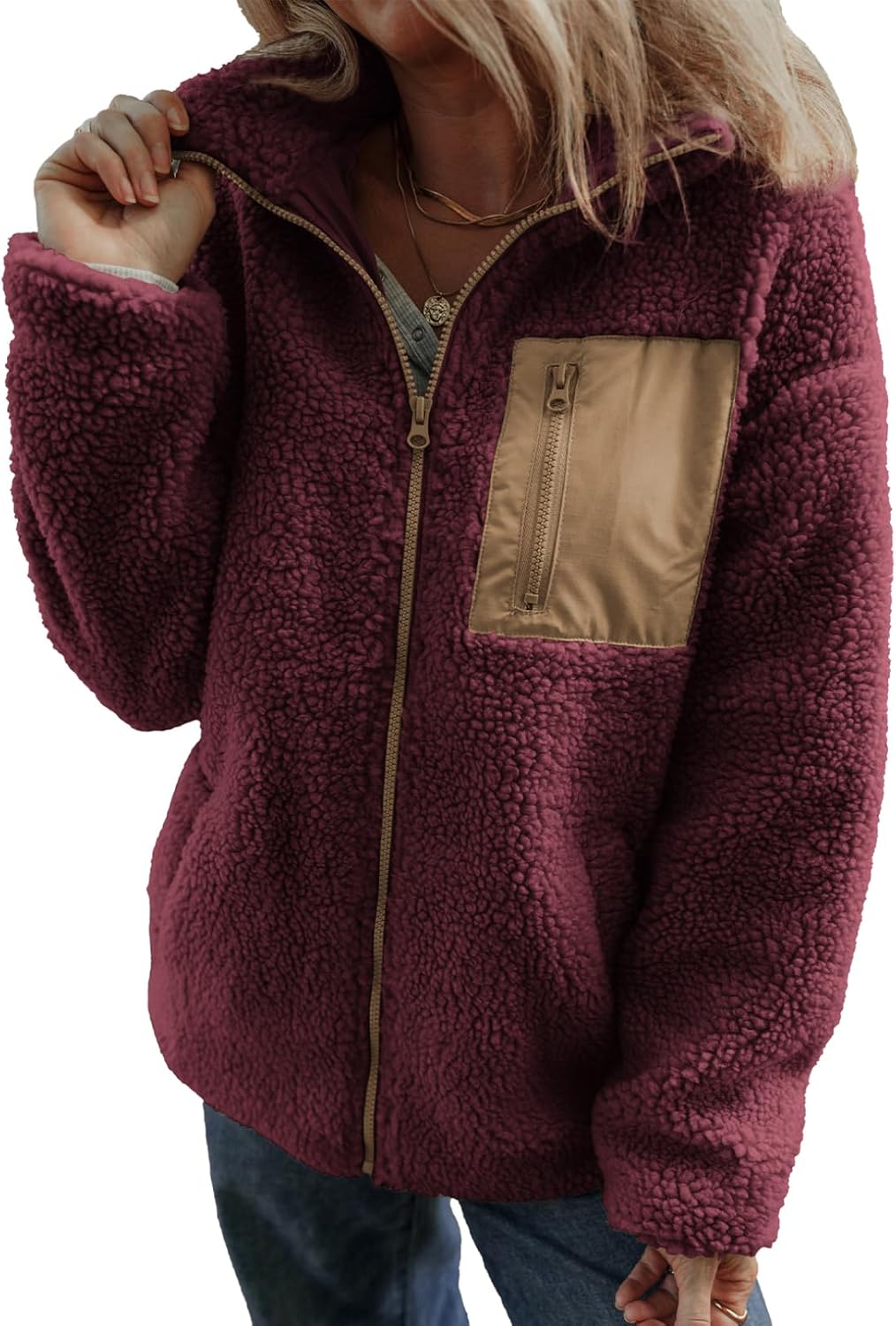 Trendy Womens Winter Full Zipper Fleece Jackets for Comfort
