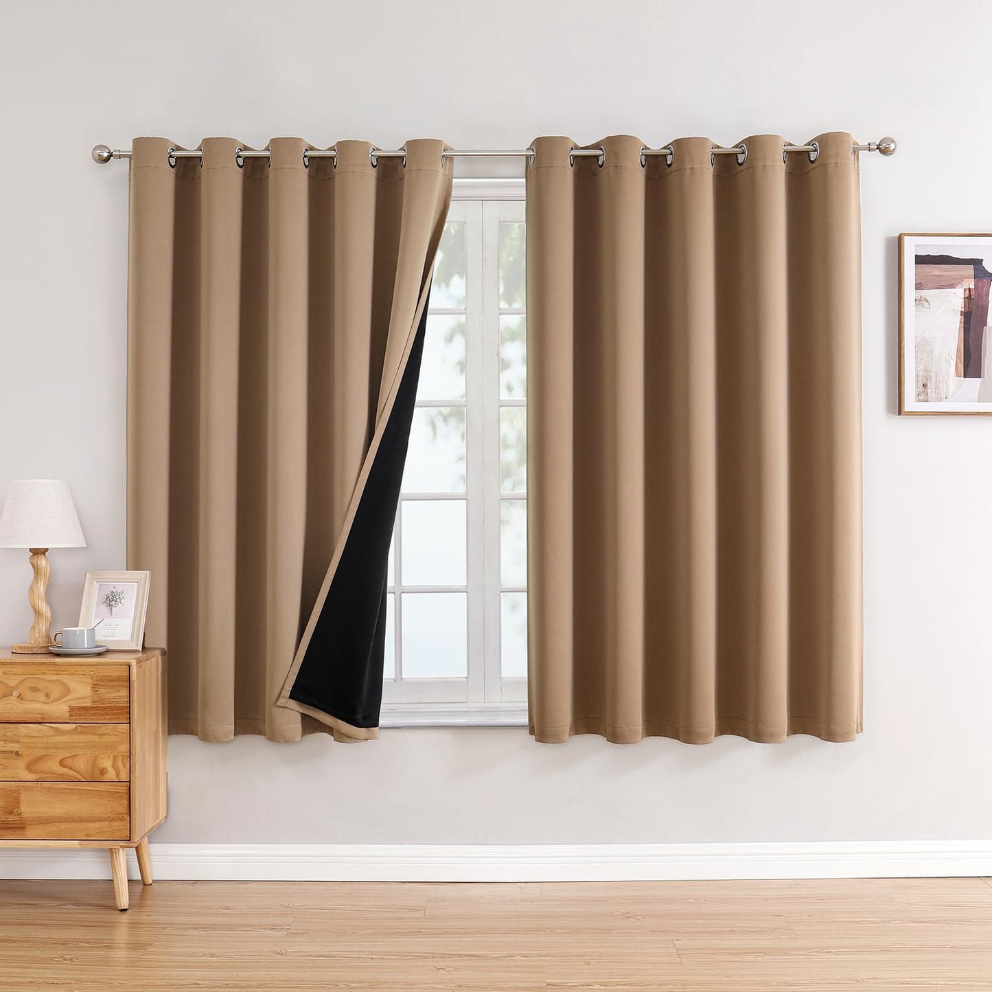 ChrisDowa 100% Blackout Curtains for Bedroom - Total Blackout