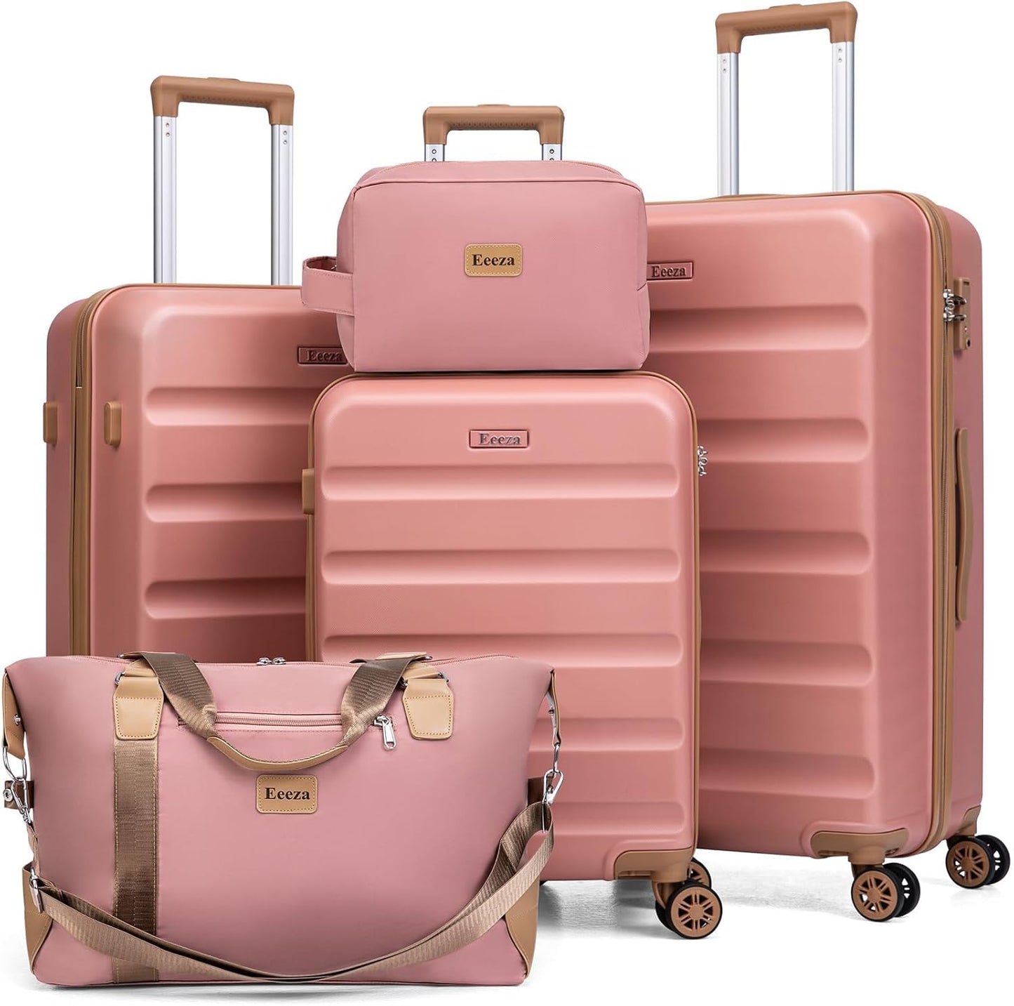 5 Piece Luggage Set with Wheels, TSA Lock and Durable Design
