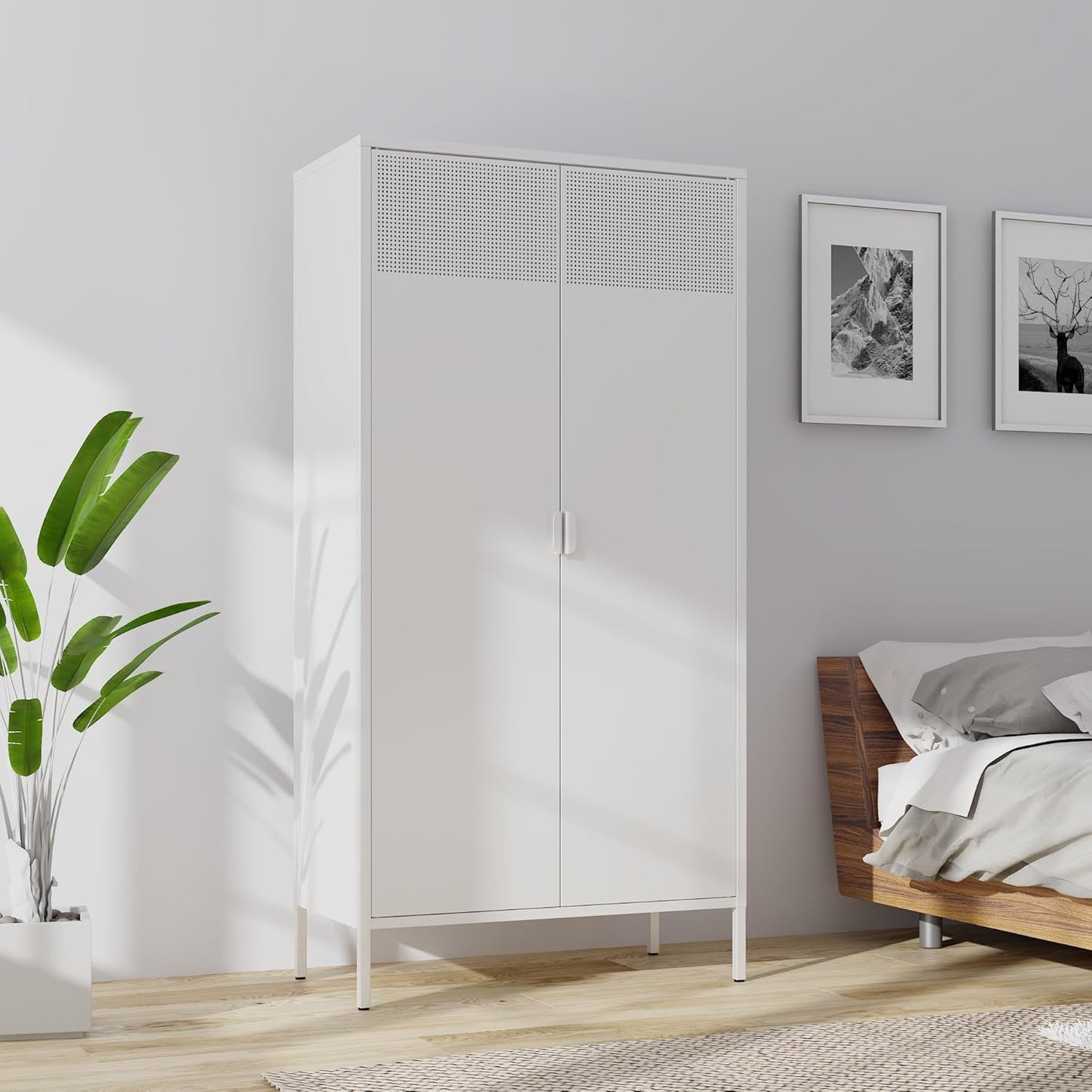 Metal Storage Cabinets Locker with Adjustable Shelves for Home