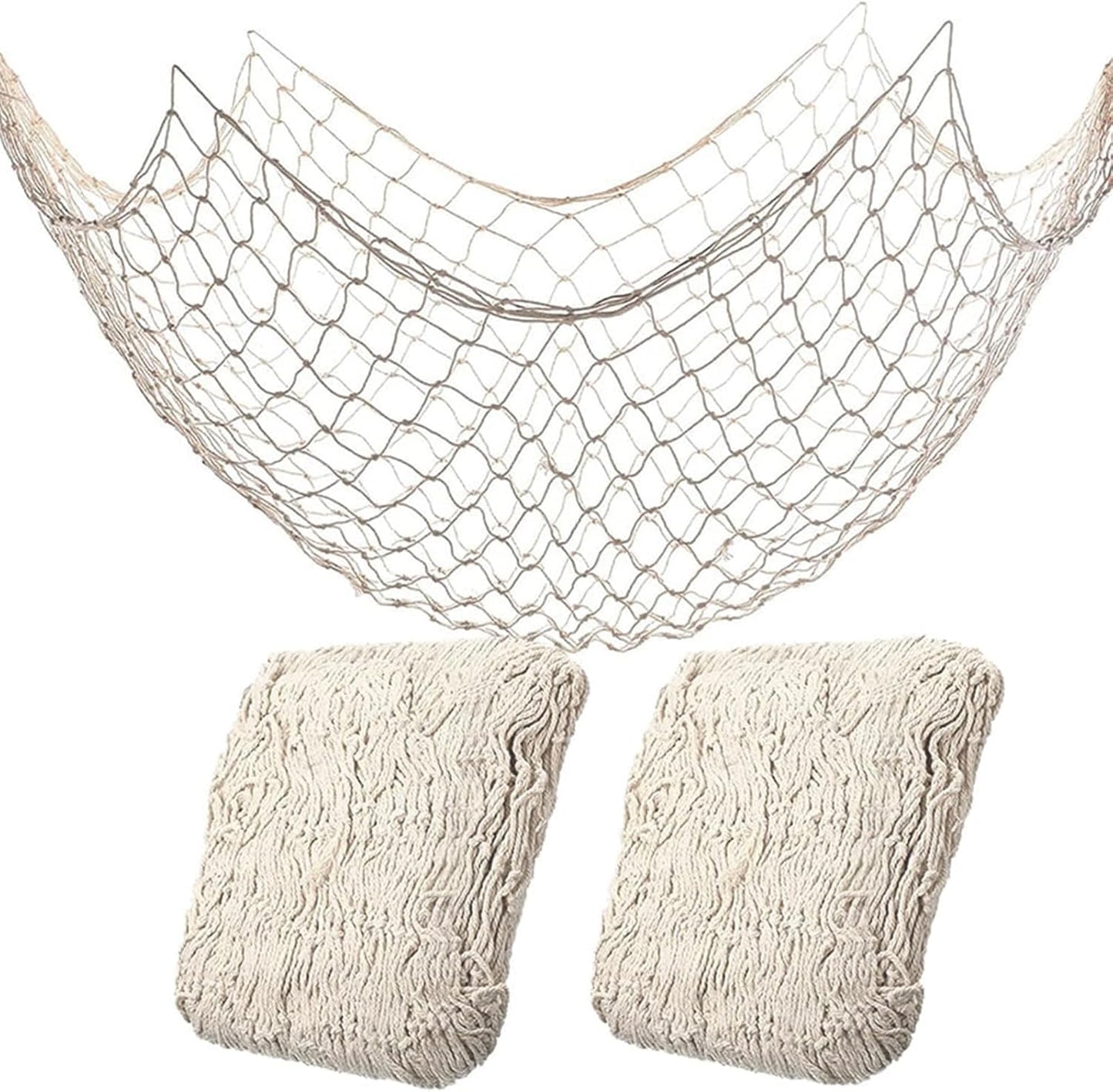2 Pack Ocean-Themed Fish Net Decorations for Party