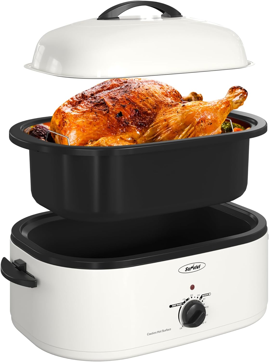 Sunvivi Electric Roaster 20 Quart with Self-Basting Lid