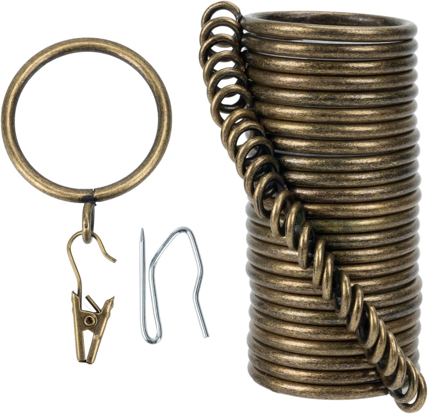 Effortlessly Hang 2 Curtains with Bronze Curtain-Clip Rings