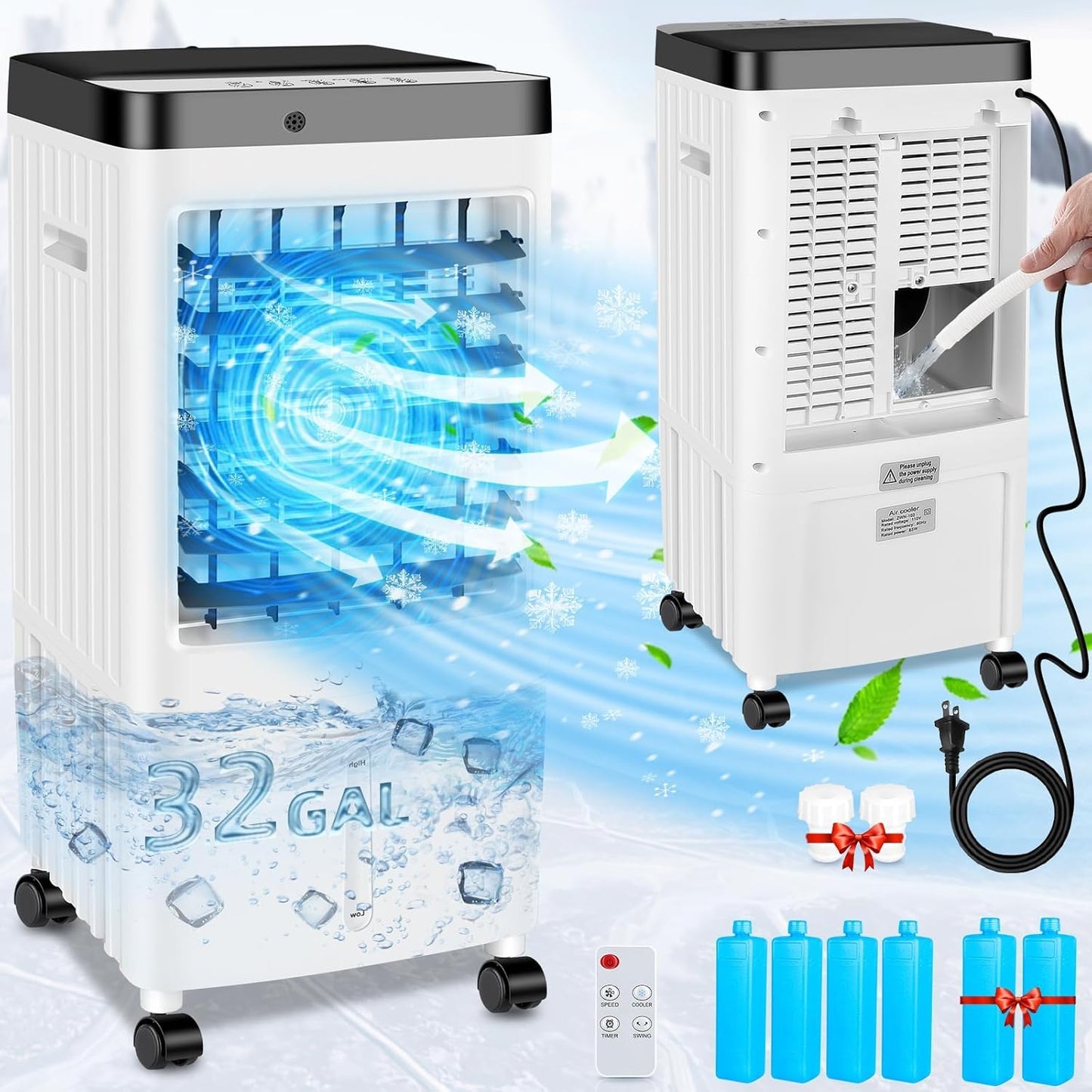 2024 Upgraded Portable AC: 3-in-1 Cooler & AC Unit