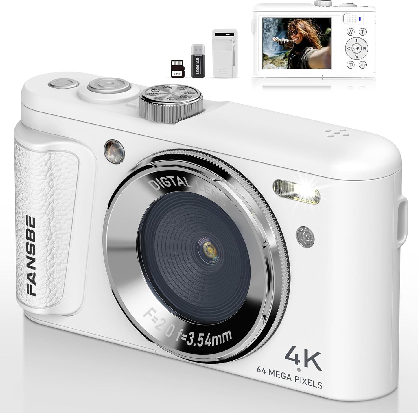 4K Vlogging Camera with 64MP and 18X Zoom for Beginners