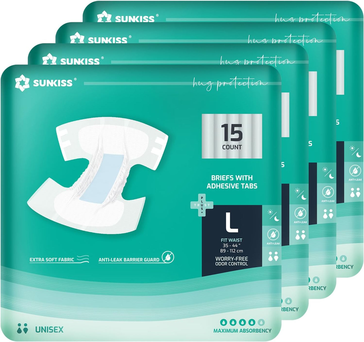 SUNKISS TrustPlus Adult Diapers - Maximum Absorbency for All