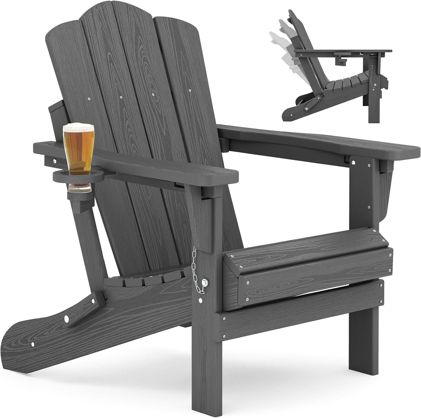 KINGYES Adjustable Folding Adirondack Chair for Ultimate Comfort