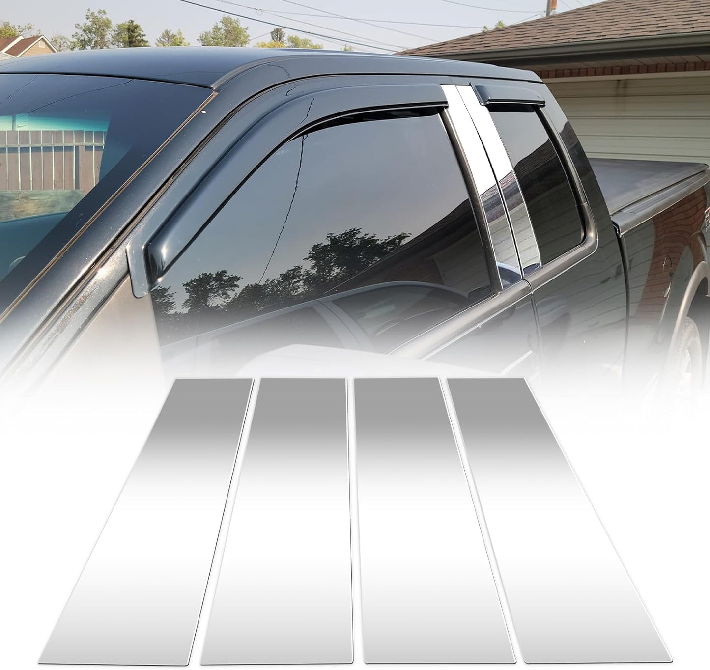 ACLONG Stainless Steel Pillar Posts Trim for Ford F-150 2004-2014