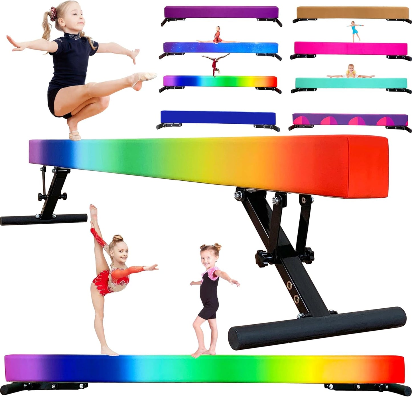 Adjustable Balance Beam for Kids and Teens - 8 ft Gymnastic Beam