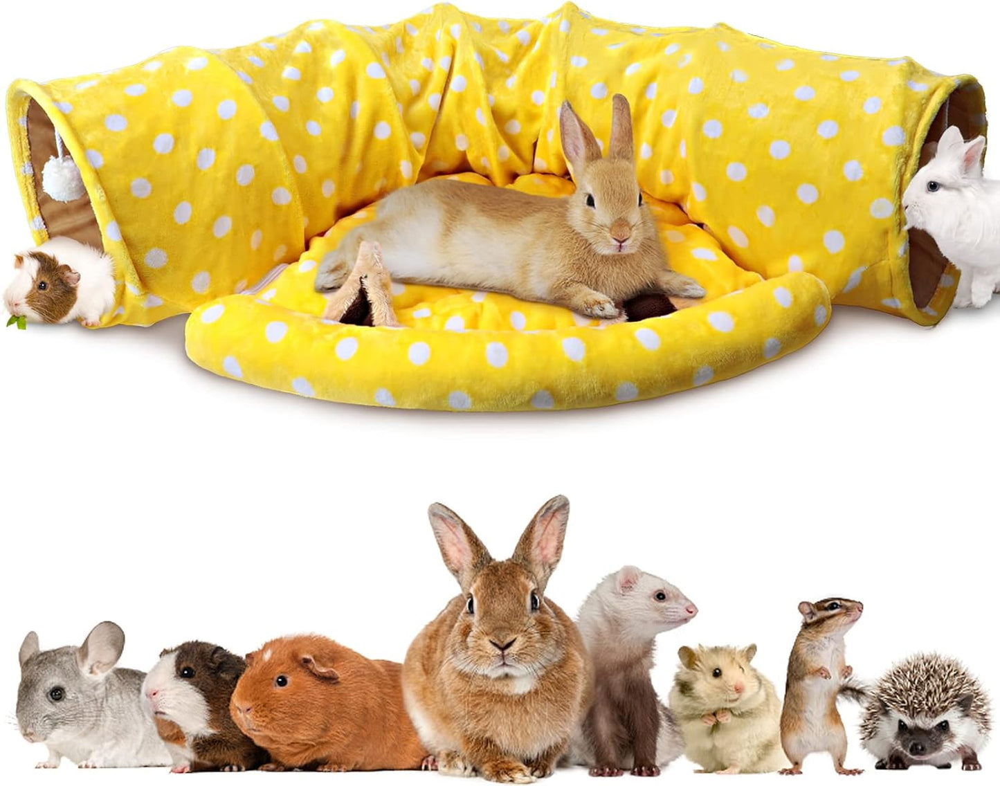 BWOGUE Bunny Tunnel Bed for Cats, Kittens, and Small Pets