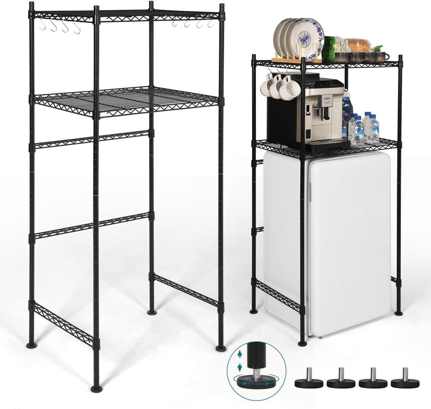 Adjustable 2-Tier Mini Fridge Shelf - Dorm & Office Organizer