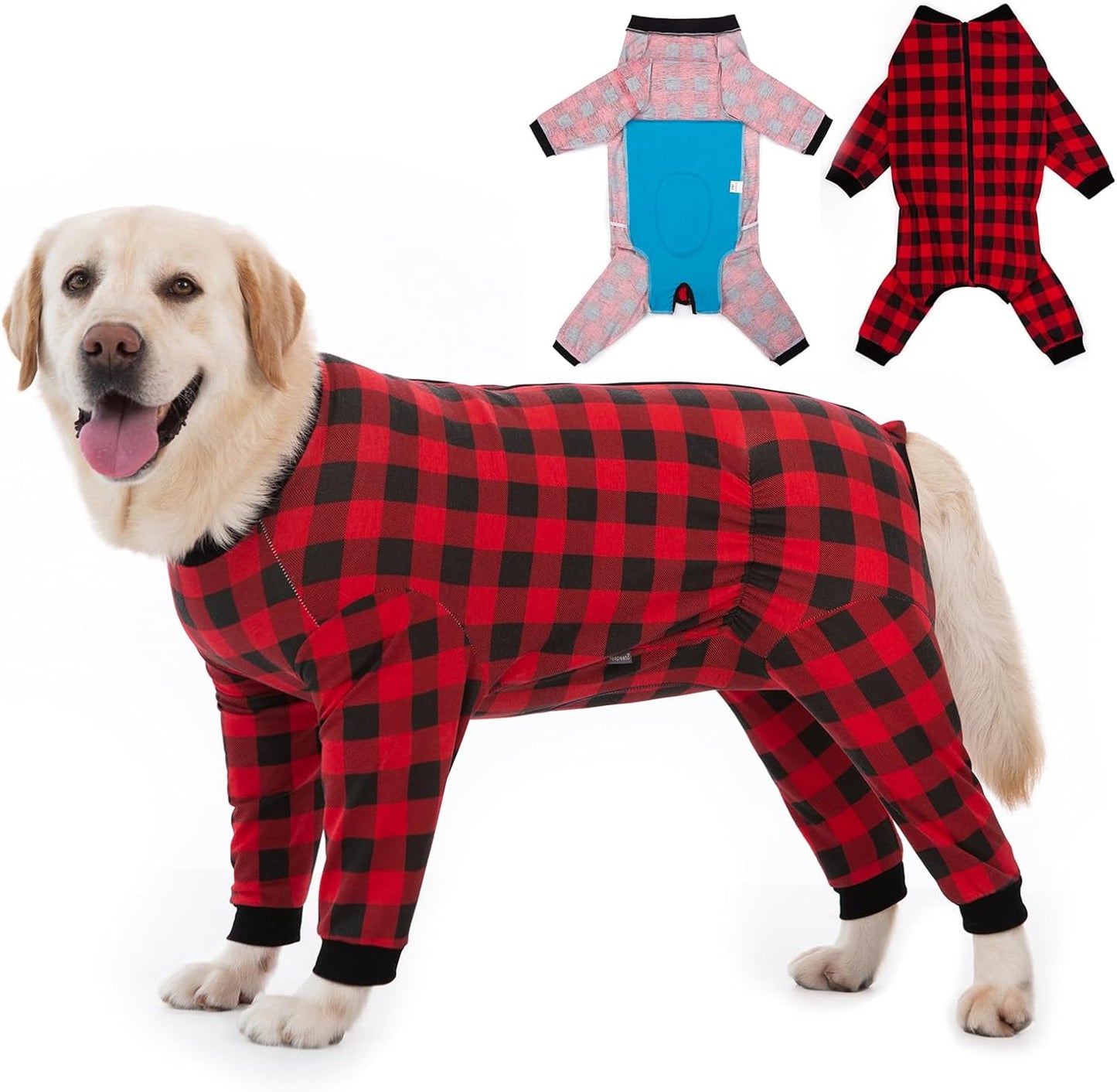 Dog Recovery Suit Full-Zipper for Large Medium Dogs Post-Surgery