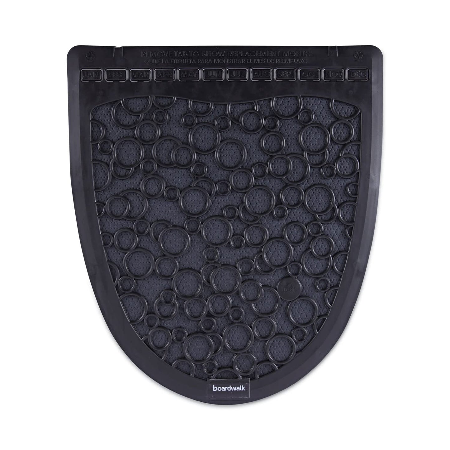 Boardwalk Urinal Mat 2.0: Durable Rubber, 17.5 X 20 in, Black