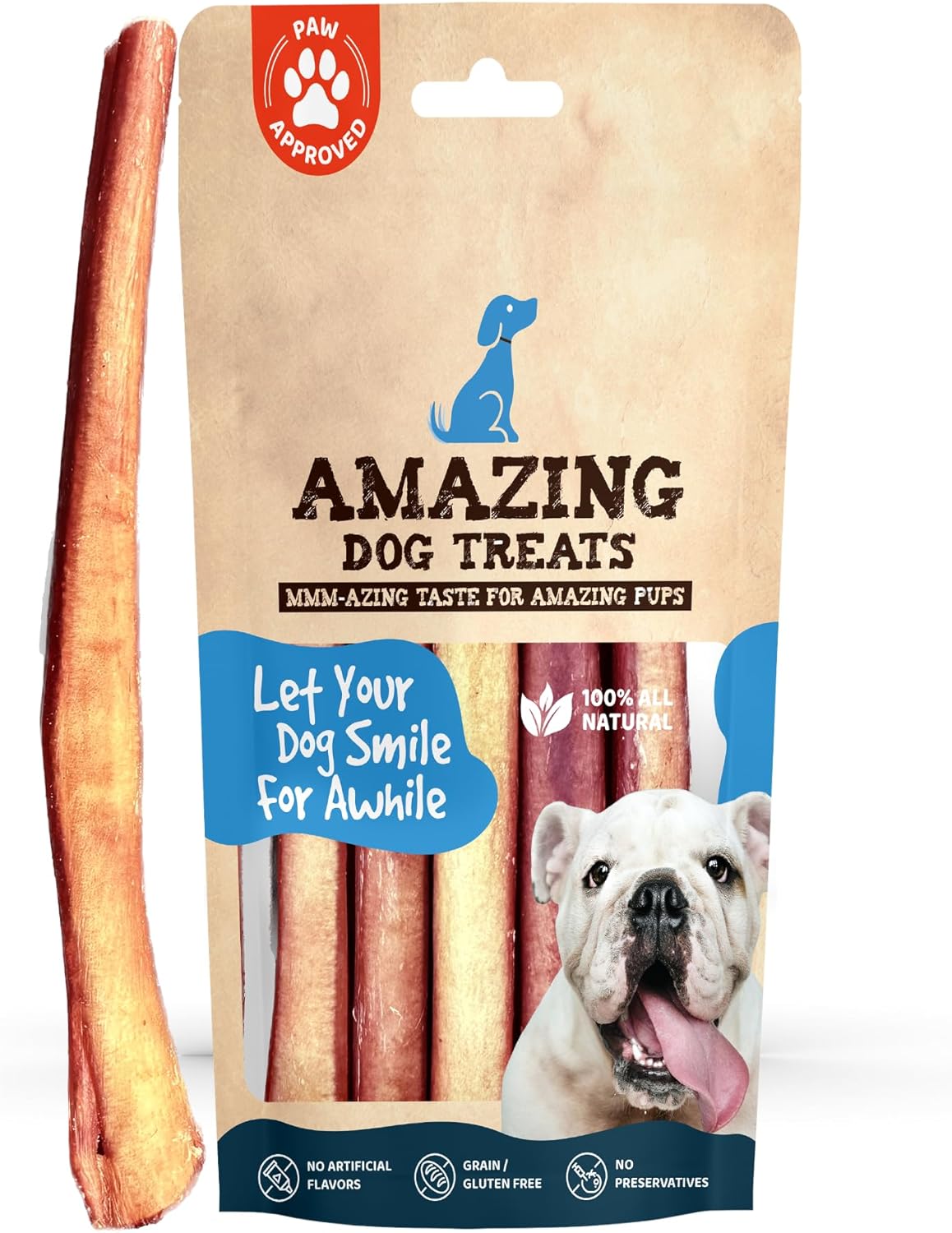 Bully Sticks 12 Inch Extra Thick Dog Treats for Power Chewers