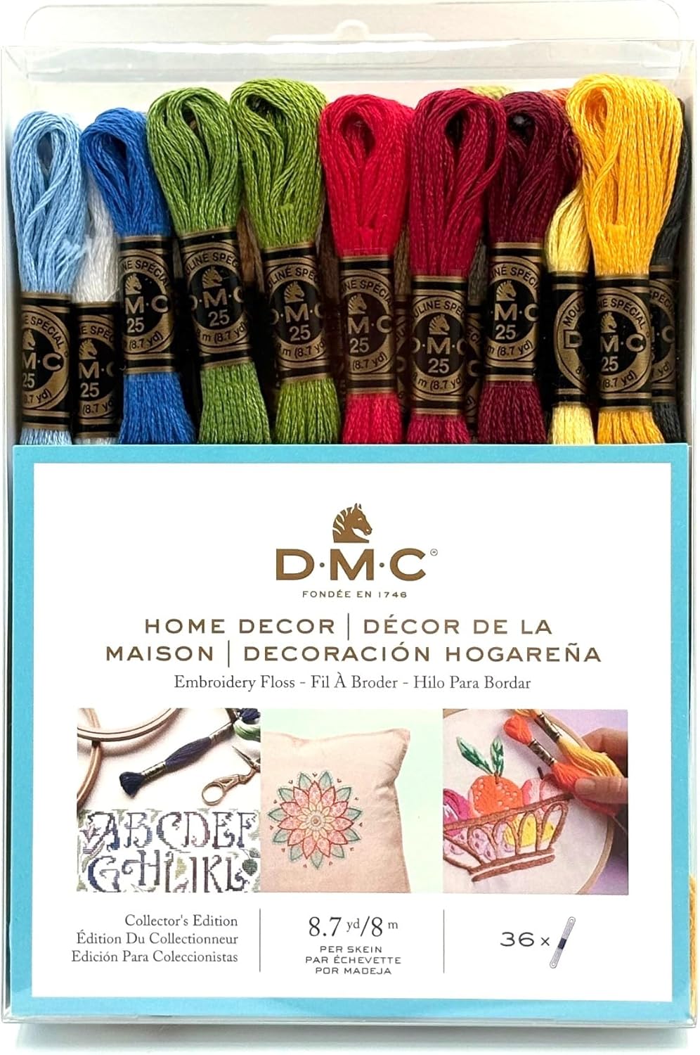 DMC Embroidery Floss Pack 36 Colors for Home Decor Projects