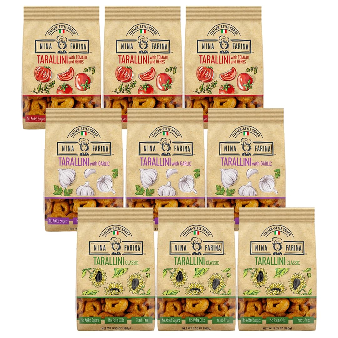 Authentic Italian Tarallini Variety Pack - Guilt-Free Snack