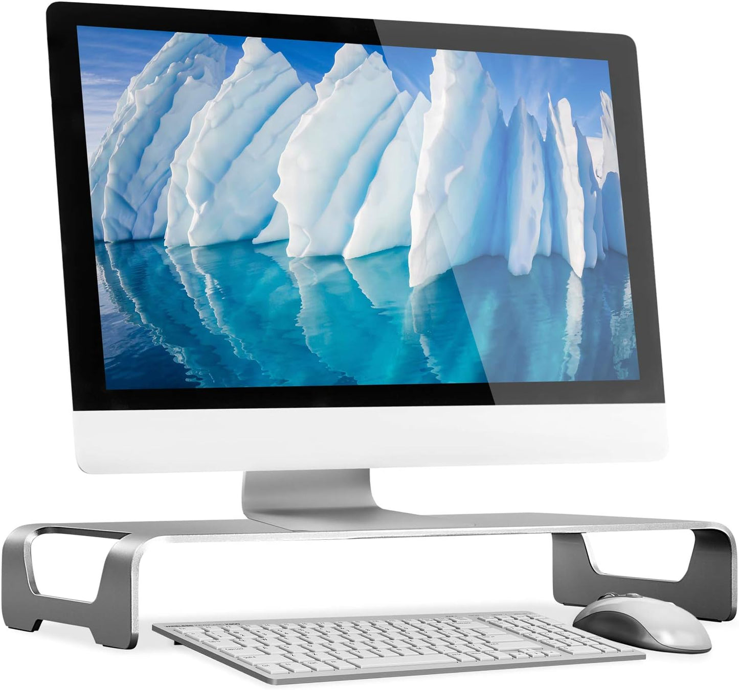 Aluminum Monitor Stand for iMac - Ergonomic Desktop Riser