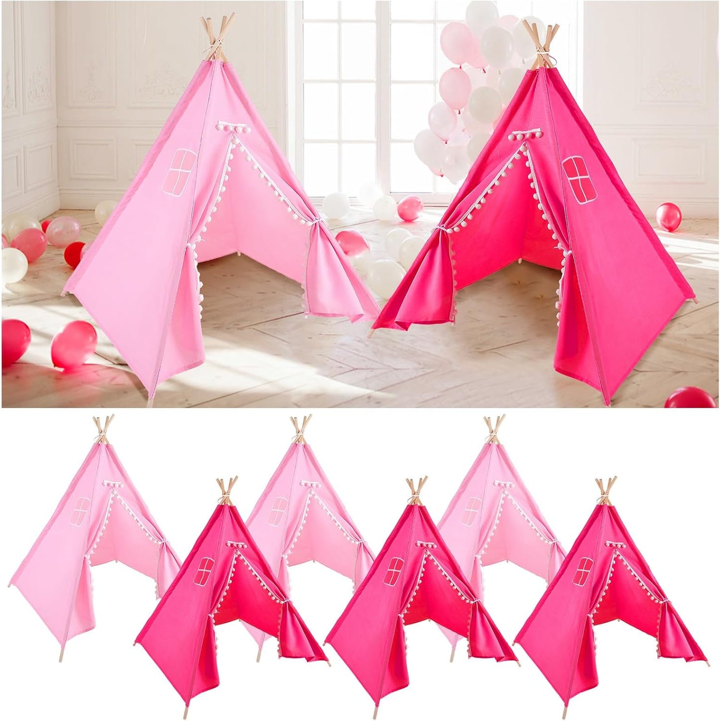 Foldable Kids Teepee Tent for Indoor/Outdoor Fun