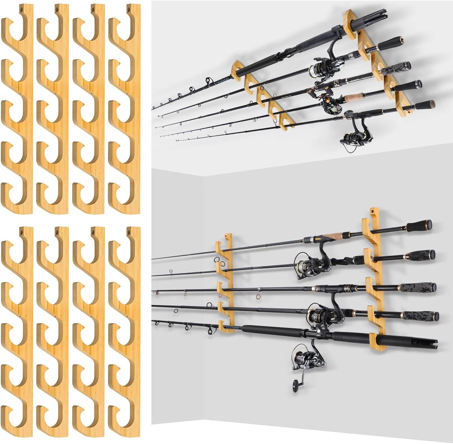 PLUSINNO WH5 Solid Wood 5-Rod Garage Rack