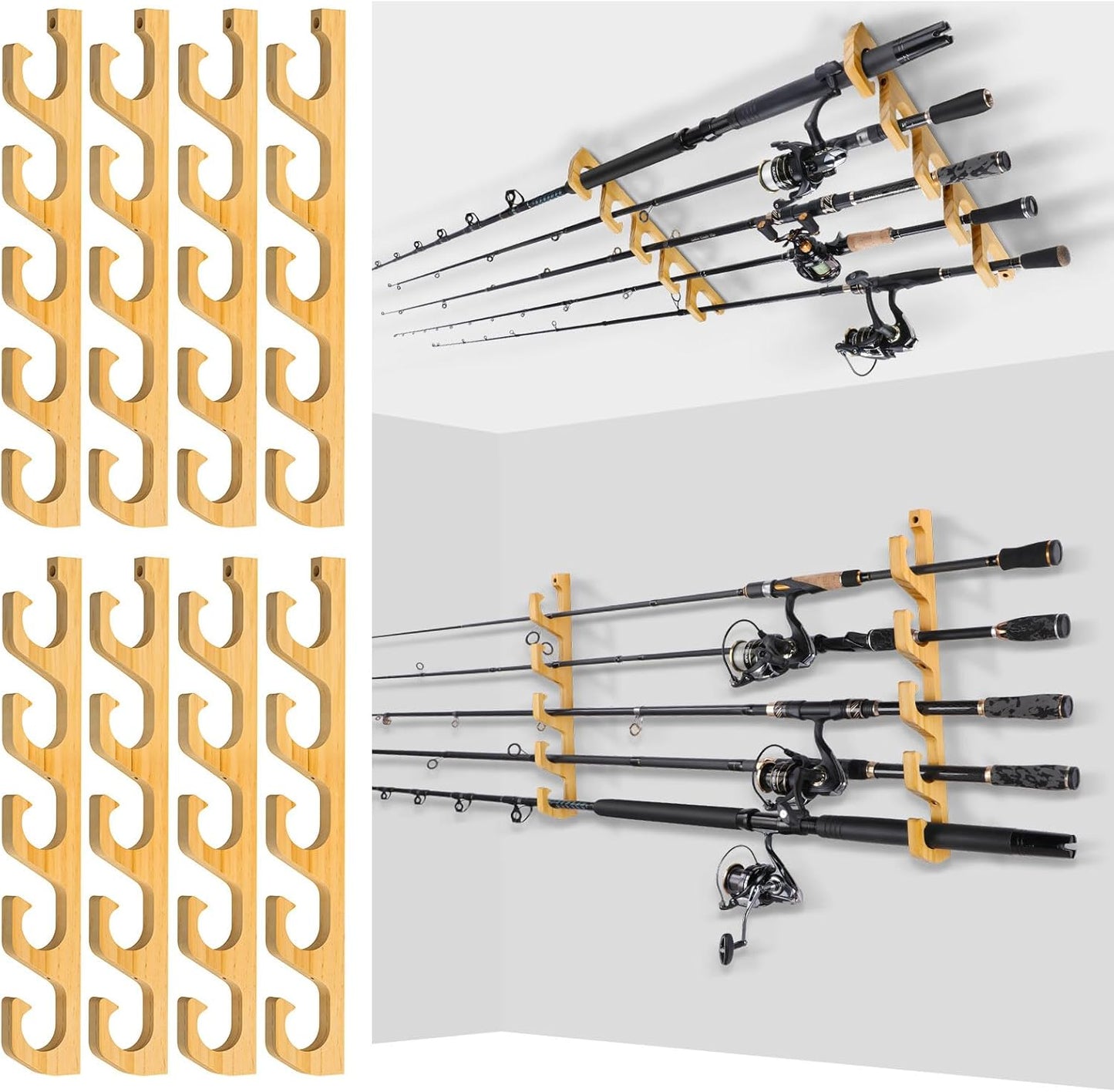 PLUSINNO WH5 Fishing Rod Holders for Organized Storage Solutions